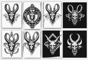 human like Baphomet Sitting tattoo idea