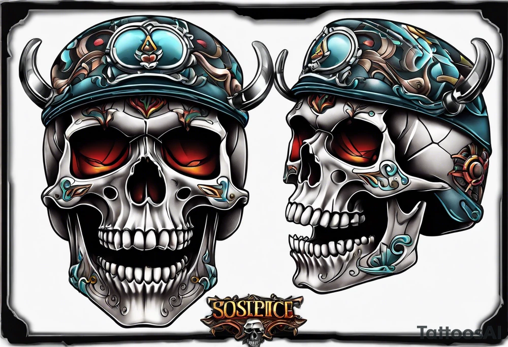 Chopper skull tattoo idea