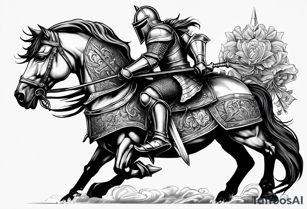 knight with heavy armor tattoo idea