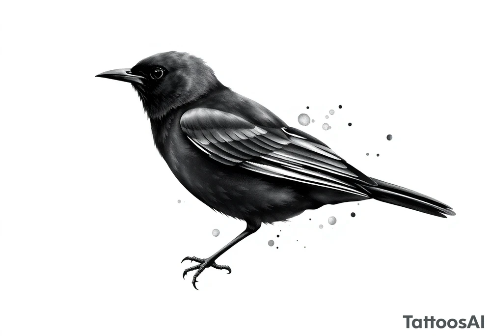 Male European Blackbird tattoo idea tattoo idea