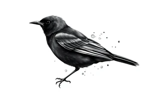 Male European Blackbird tattoo idea tattoo idea