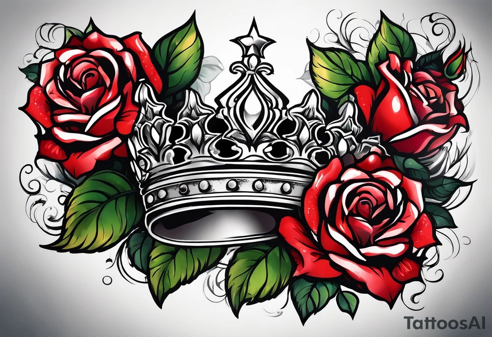 the rose queen's crown tattoo idea