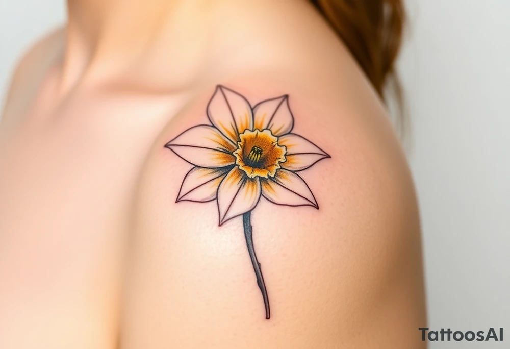 daffodil and the jonquil aquamarine stone tattoo idea