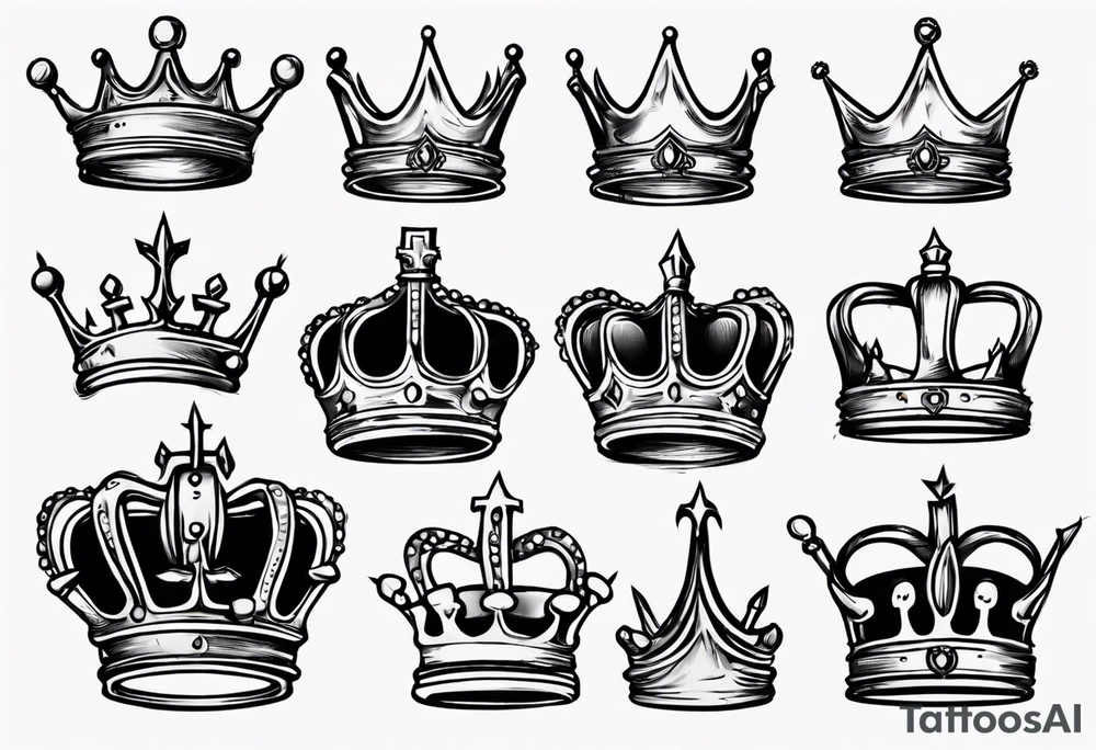 french king crown tattoo idea