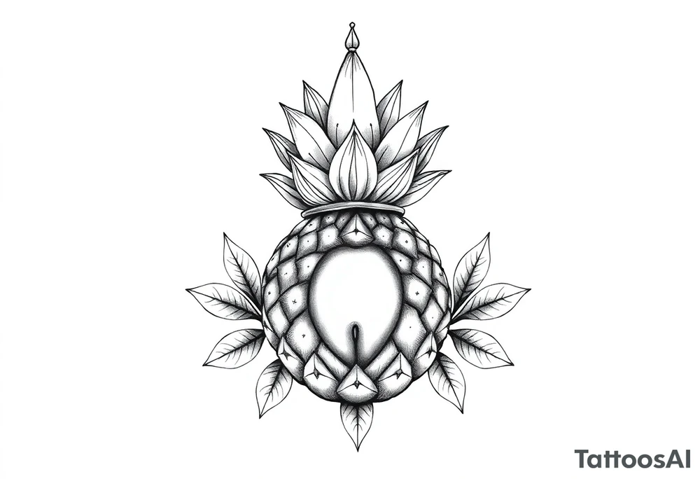 Crown pineapple vagina and anus tattoo idea