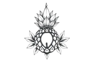 Crown pineapple vagina and anus tattoo idea