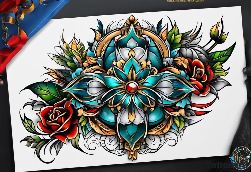 Full leg tattoo from hip to foot, straight drawing tattoo idea