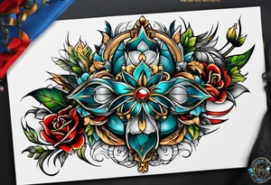 Full leg tattoo from hip to foot, straight drawing tattoo idea
