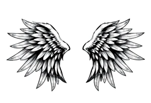 Life and death angel wings tattoo idea