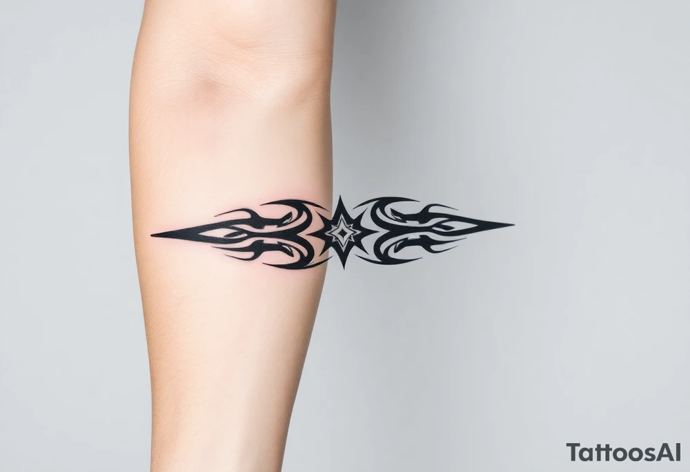 Thick tribal forearm cover up for a thick travel. S***** tattoo that wraps around my whole arm has to be thick. Has to be dark. Has to be nice tattoo idea