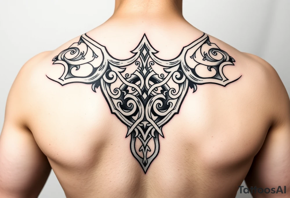 Shoulder plate armour Celtic tattoo idea