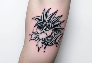 legendary dragonball z scene with energy aura and power effects tattoo idea