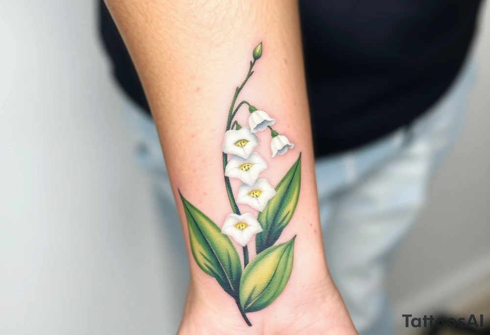 White flowering Lilly of the vally plantsl tattoo idea