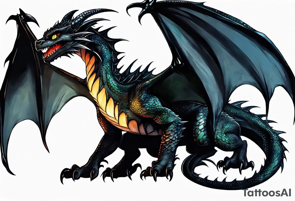 Toothless the dragon tattoo idea