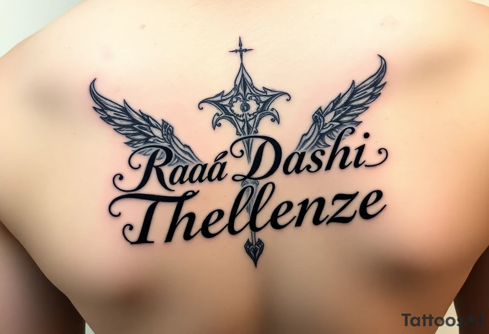Combine the names rosela dashi and thellenze for a tattoo tattoo idea