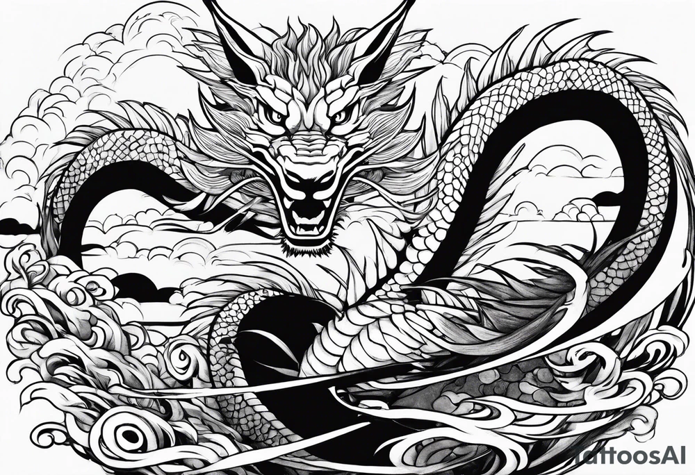 Haku from Spirited Away in dragon form tattoo idea