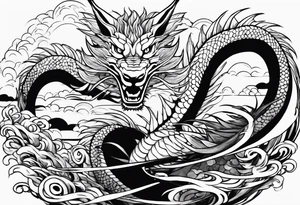 Haku from Spirited Away in dragon form tattoo idea