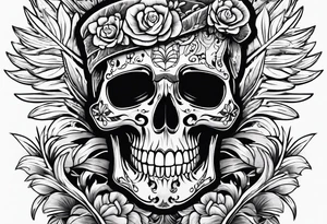 skeleton wearing a Hawaiian shirt tattoo idea