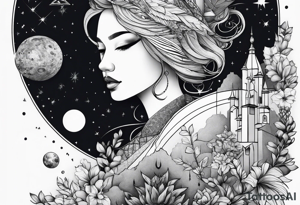 space versus nature tattoo idea