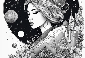 space versus nature tattoo idea