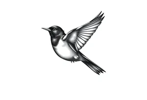 Male European Blackbird flying tattoo idea tattoo idea