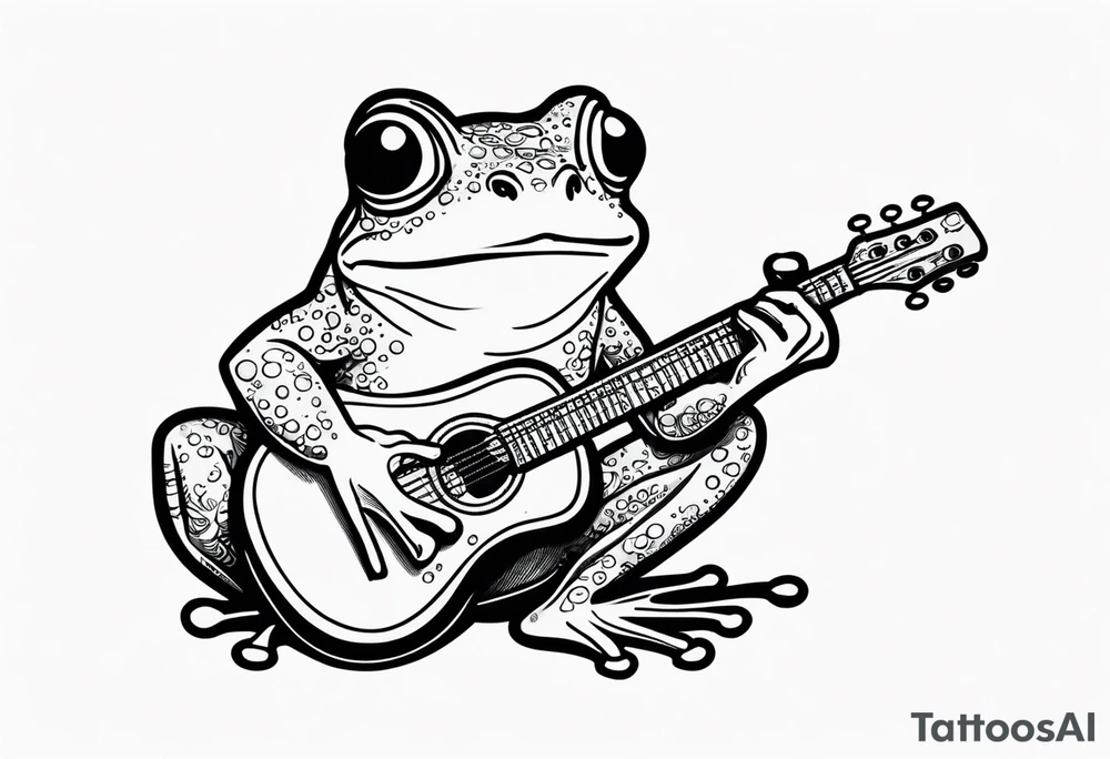 Frog playing guitar. tattoo idea