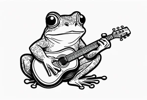 Frog playing guitar. tattoo idea