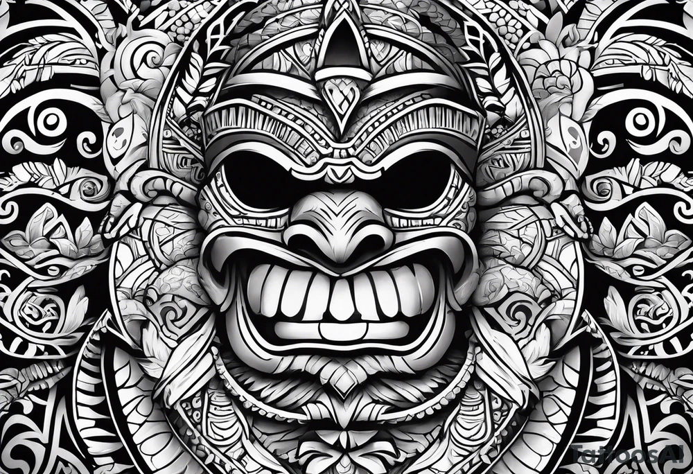 hawaiian tiki tattoo idea