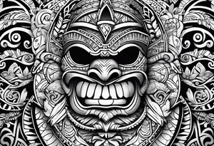hawaiian tiki tattoo idea