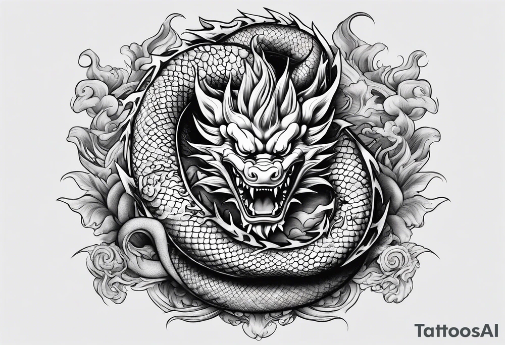 Shenron from Dragon Ball Z Americana style tattoo tattoo idea