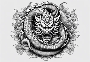 Shenron from Dragon Ball Z Americana style tattoo tattoo idea