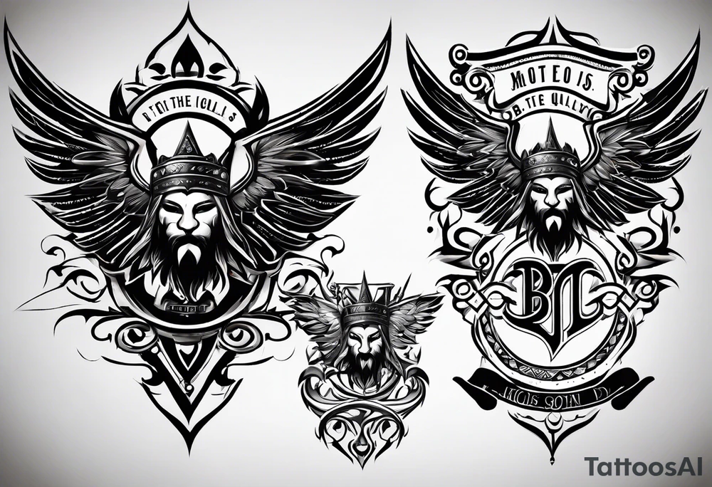 logo with the last name Nichols and the letters B, O, L, H, E, D, J, and R tattoo idea