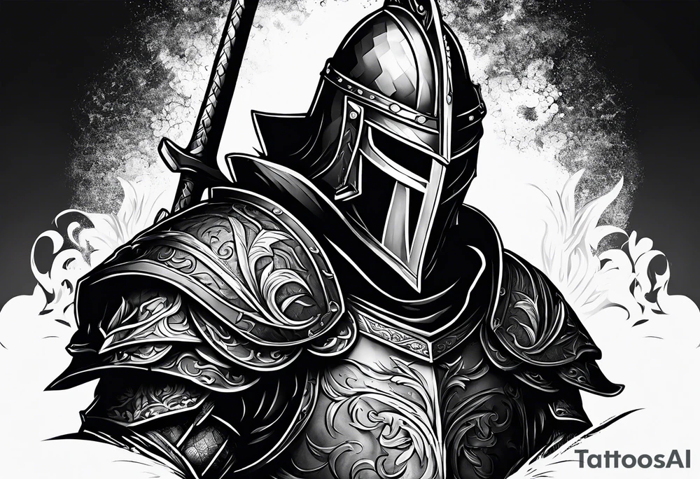 muscular knight tattoo idea