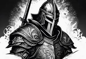 muscular knight tattoo idea