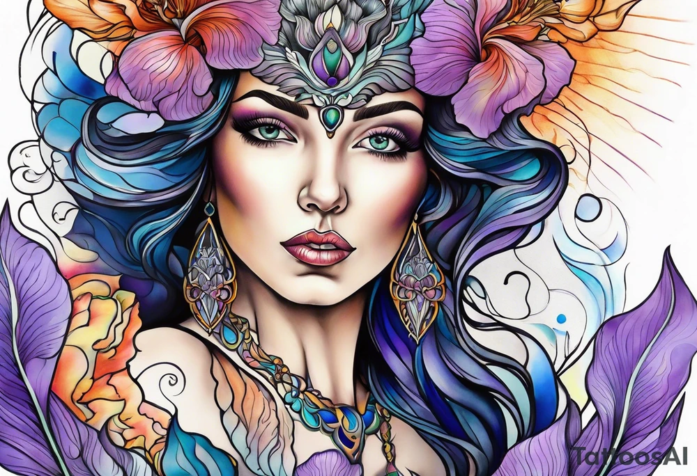 Goddess iris tattoo idea