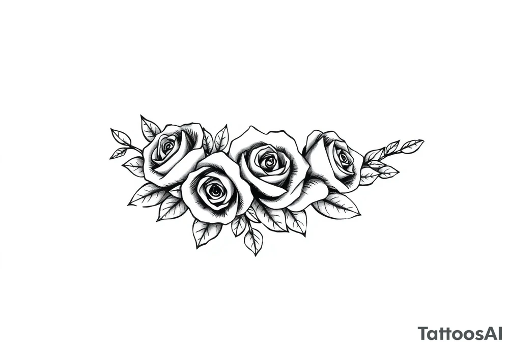 Small Roses filing up the inside of an elongated diamond shape tattoo idea