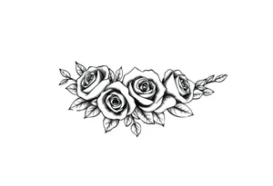 Small Roses filing up the inside of an elongated diamond shape tattoo idea
