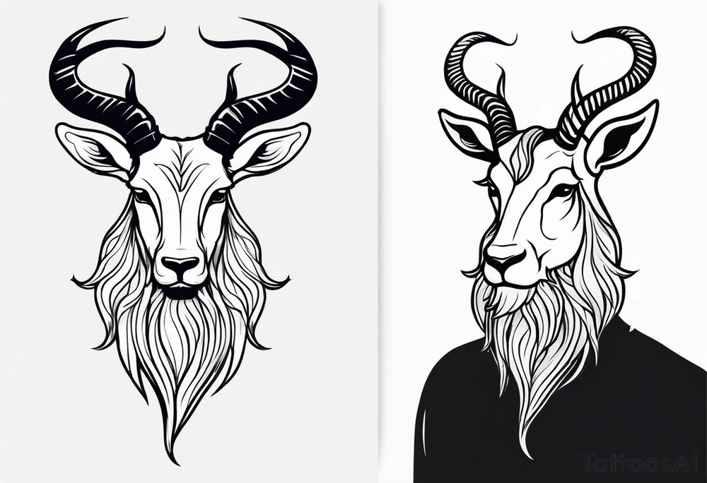 capricorn with beard tattoo idea