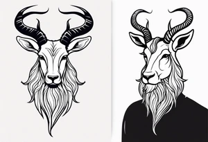 capricorn with beard tattoo idea
