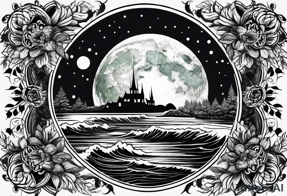 a full moon tattoo idea
