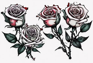 bleeding rose without stem flowers and only thorns tattoo idea