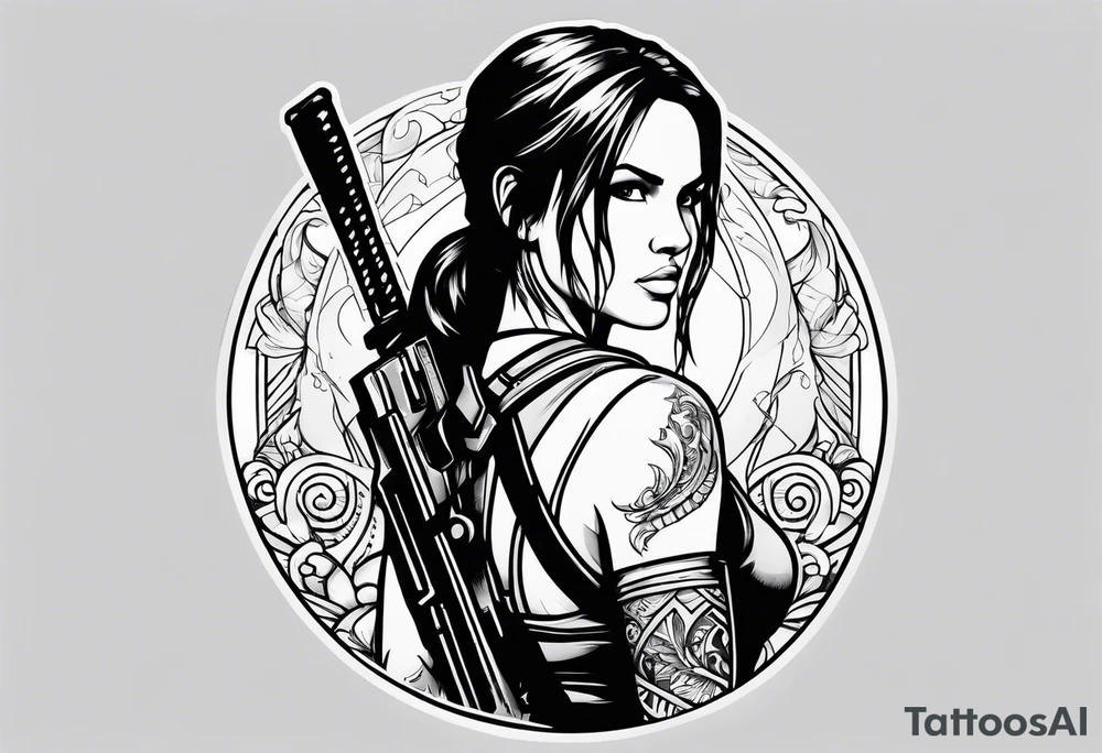 lara croft tomb raider tattoo idea