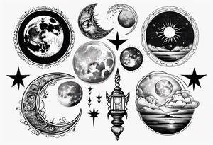 The lighting moon tattoo idea