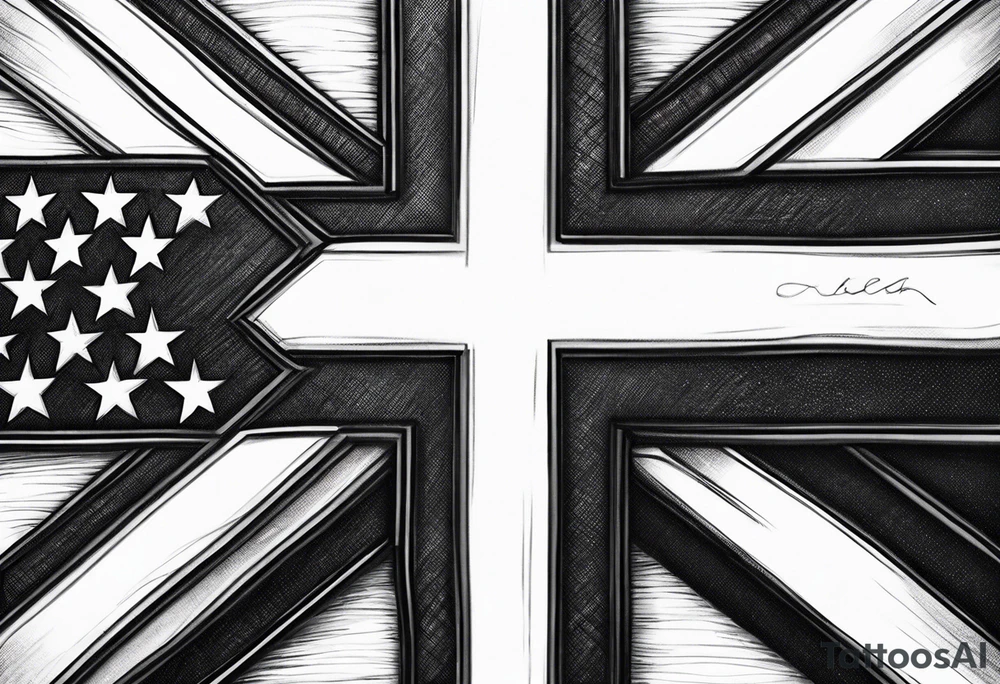 black puerto rican flag tattoo idea