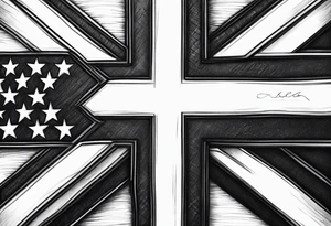 black puerto rican flag tattoo idea