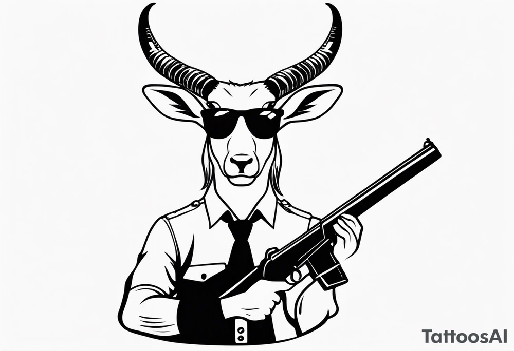 capricorn with sunglasses and a shotgun tattoo idea
