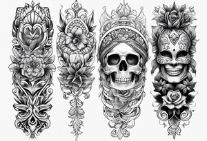 LEG sleeve complete white background tattoo idea