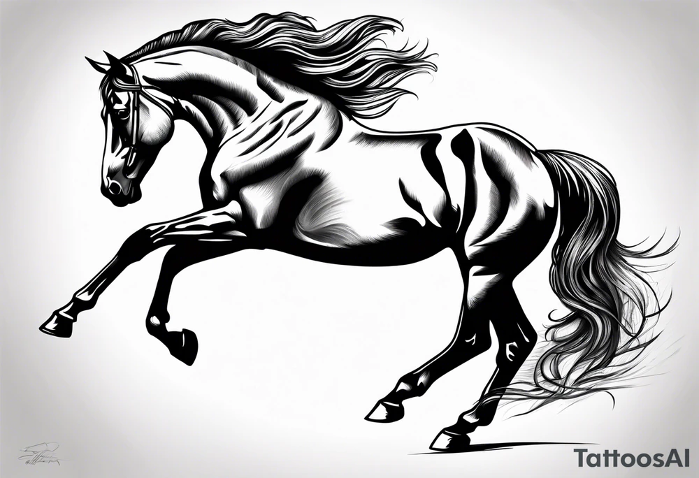 bucking horse tattoo idea