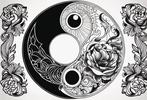Powerful majestic ying Yang tattoo idea