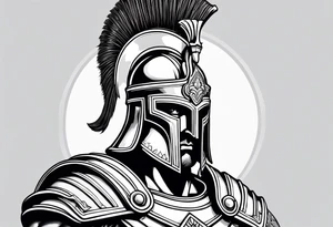 greek god ares with helmet tattoo idea